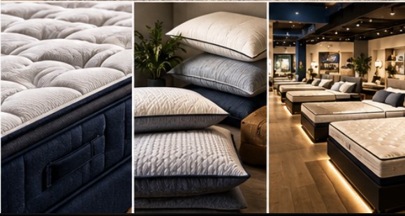 Matelas et oreillers en magasin